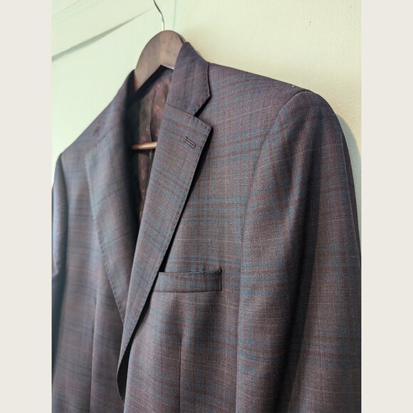 PSYCHO BUNNY - Burgundy check jacket - Sz 42R - Picture 2 of 10